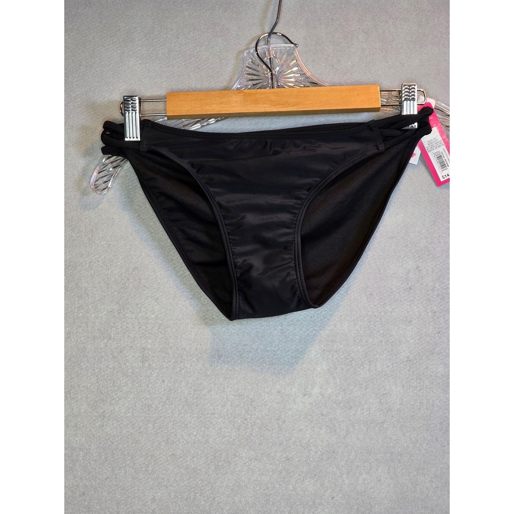 Xhilaration Black Strappy Bikini Bottoms Size M NWT